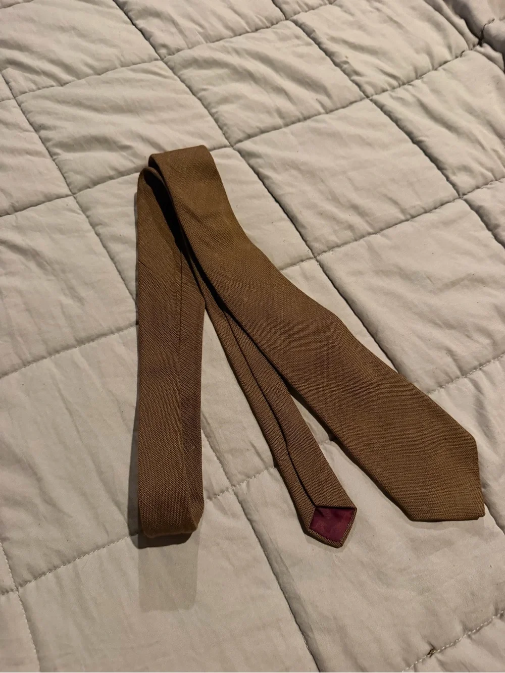 Men's Slim Brown Textured Tie